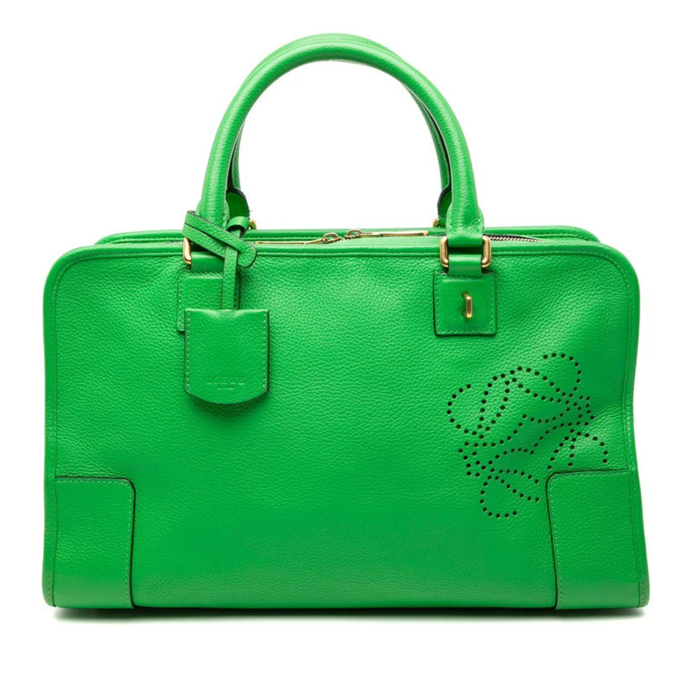 Loewe Anagram Amazona Handbag Green Leather